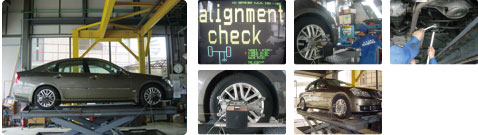 ホイールアライメント作業風景